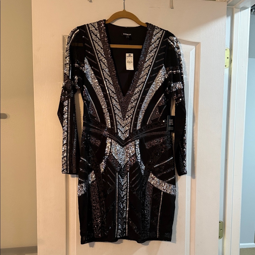 NWT Express Sequin Mini Dress L